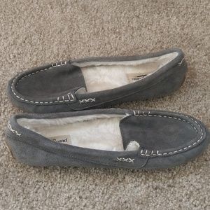 Lucky Brand Grey Leather Moccasins
